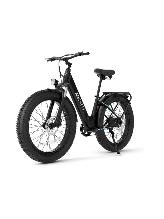  ANCHEER Electric Bike for Adults, 1000W Peak Ebike, 28MPH 60Miles Electric Mountain Bike, 26" Fat Tire Electric Bicycle with 48V 15AH Battery, Rear Rack, Lockable Suspension Fork,7 Speed